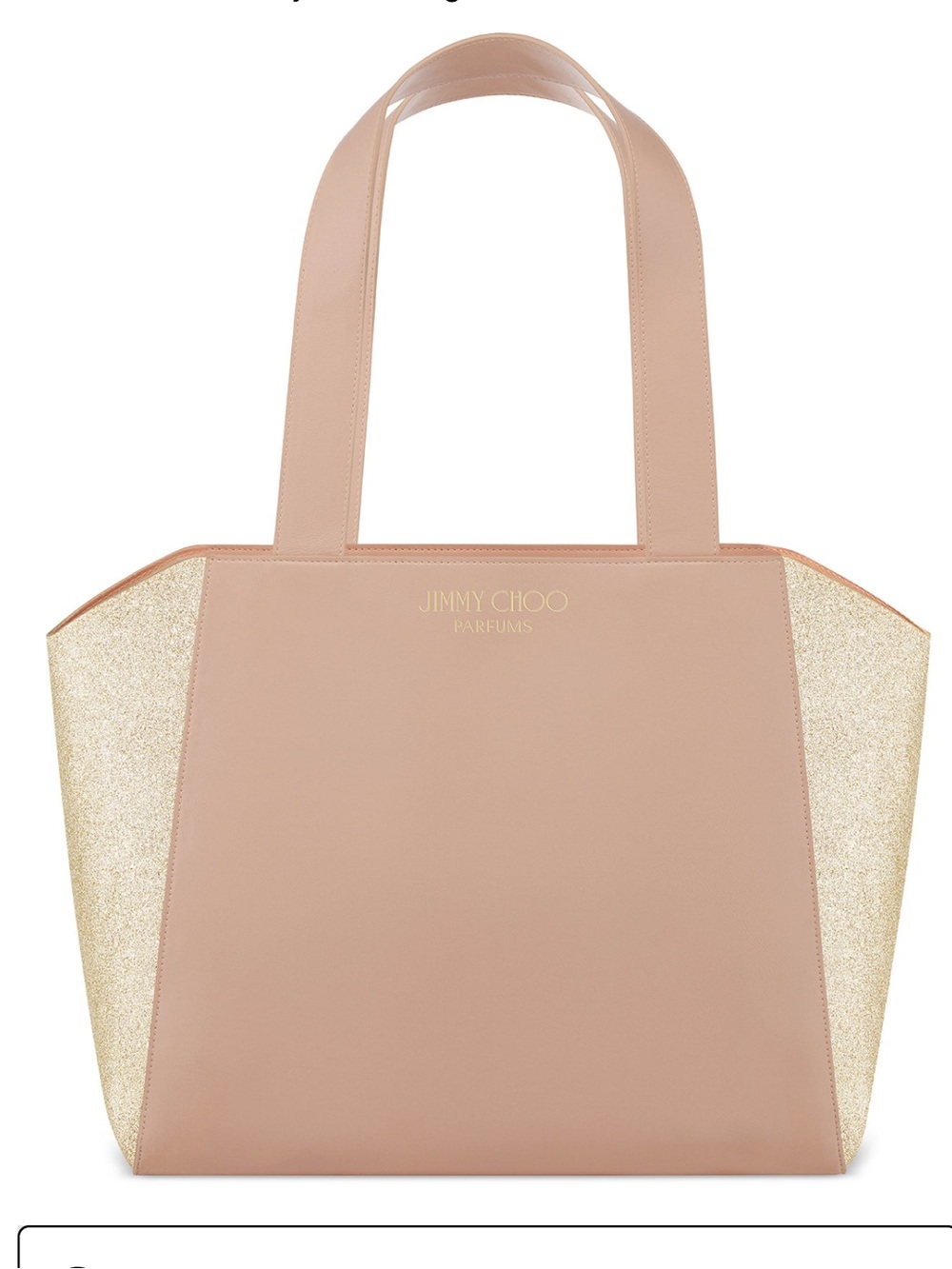 Jimmy Choo Blush Pink Tote with Gold Glitter Panels